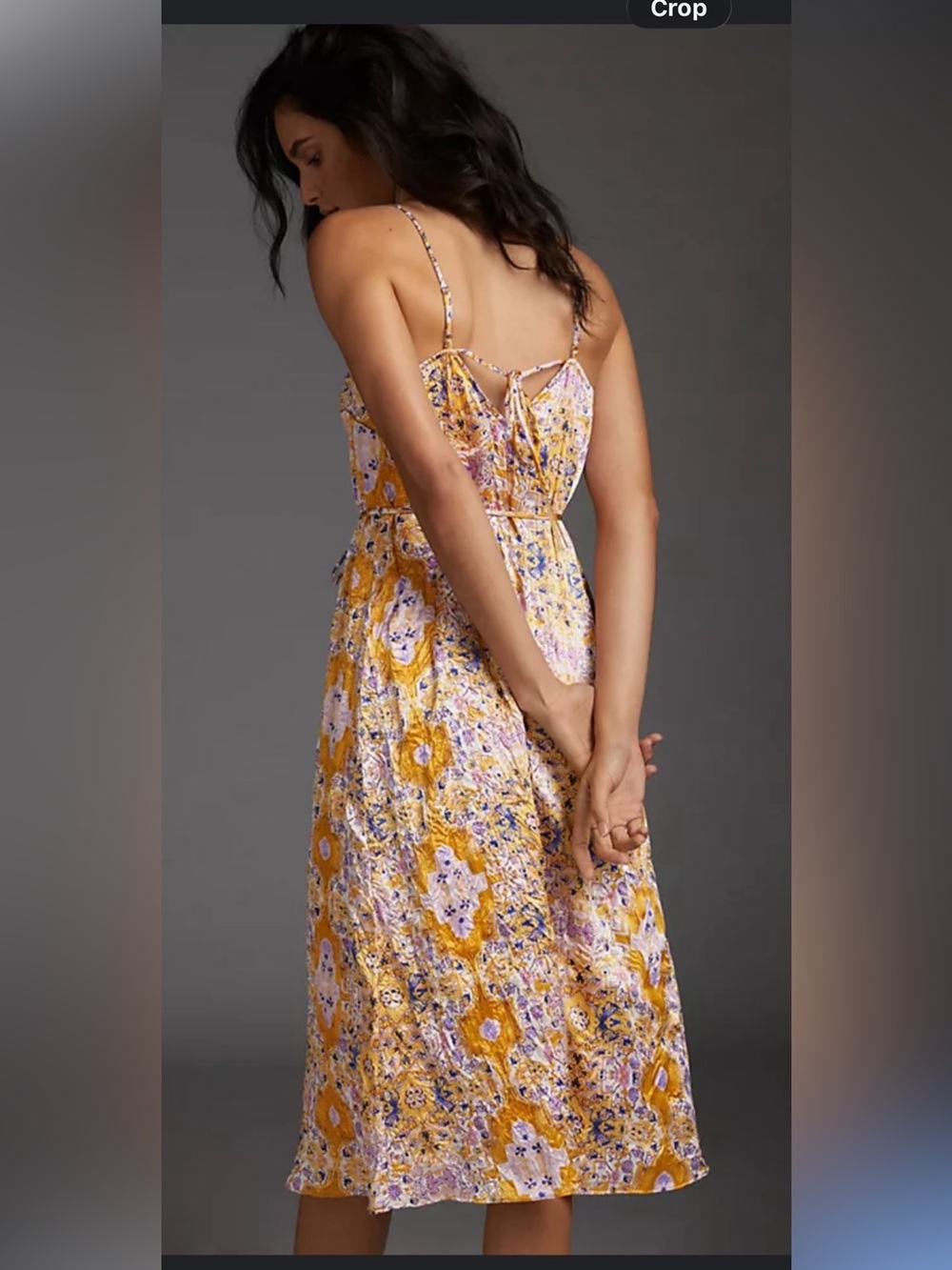 Anthropologie Tanya Yellow & Lavender Floral Midi Dress